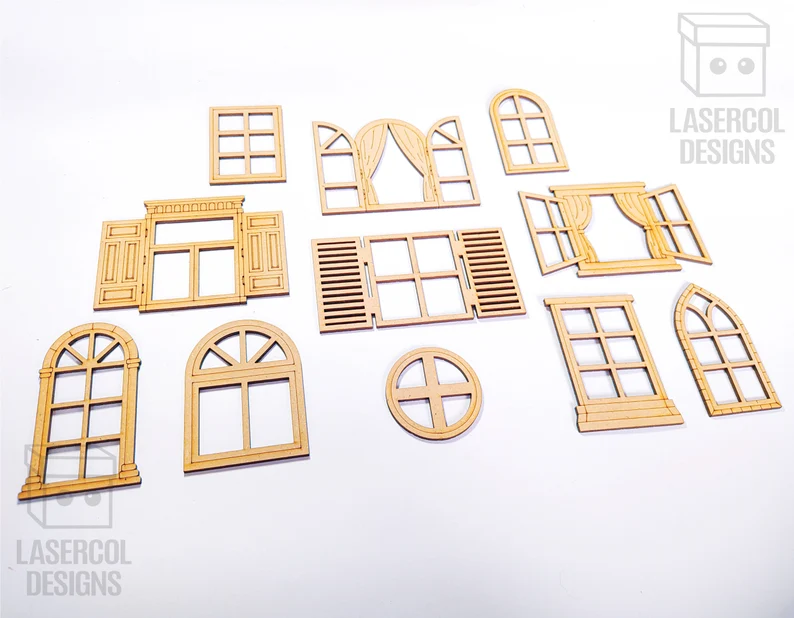 🏠 Variedad de Ventanas – Pack Decorativo para Corte Láser ✨🔨 - ETSY - Imagen 7