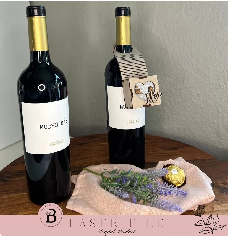 🍷🎁 Mini Caja de Regalo para Botella de Vino🪵💡-ETSY - Imagen 2