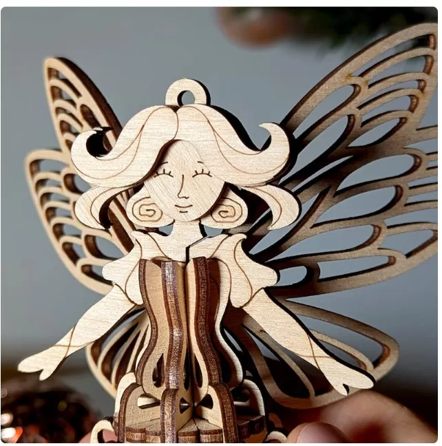 🧚♀️ Adorno de Hada con Alas de Mariposa – Archivos Digitales para Corte Láser ✨ - Imagen 2
