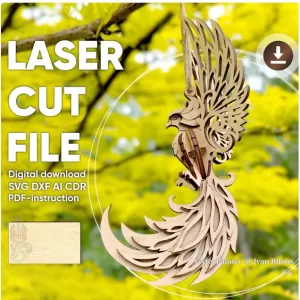 🔥🕊️ Adorno Fénix – Archivos Digitales para Corte Láser ✨