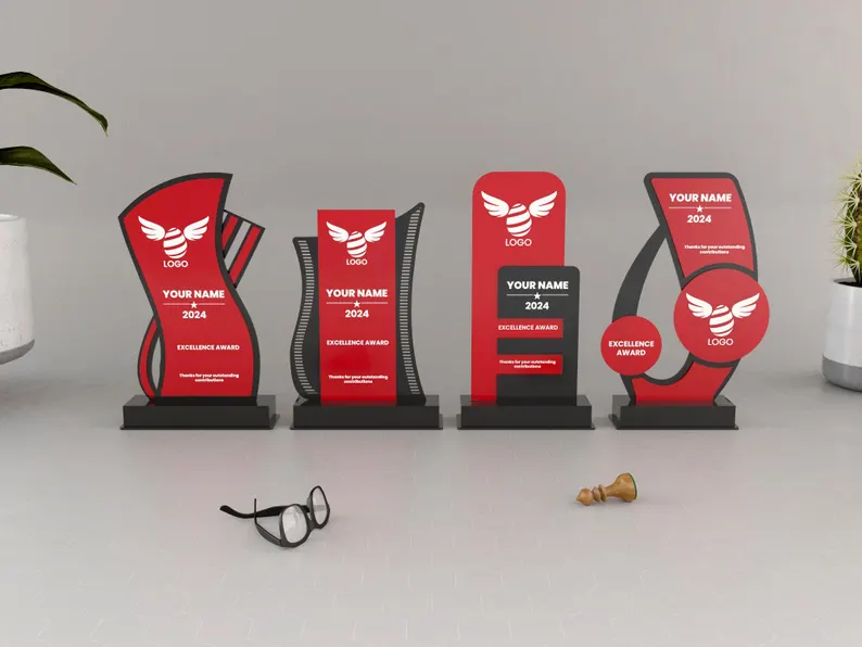 🏆 Trofeo de Premios Rectangular – Archivos Digitales para Corte Láser ✨ - Imagen 2