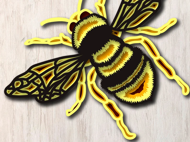 🐝 Abeja en Capas – Archivos Digitales para Corte Láser ✨ - Imagen 2