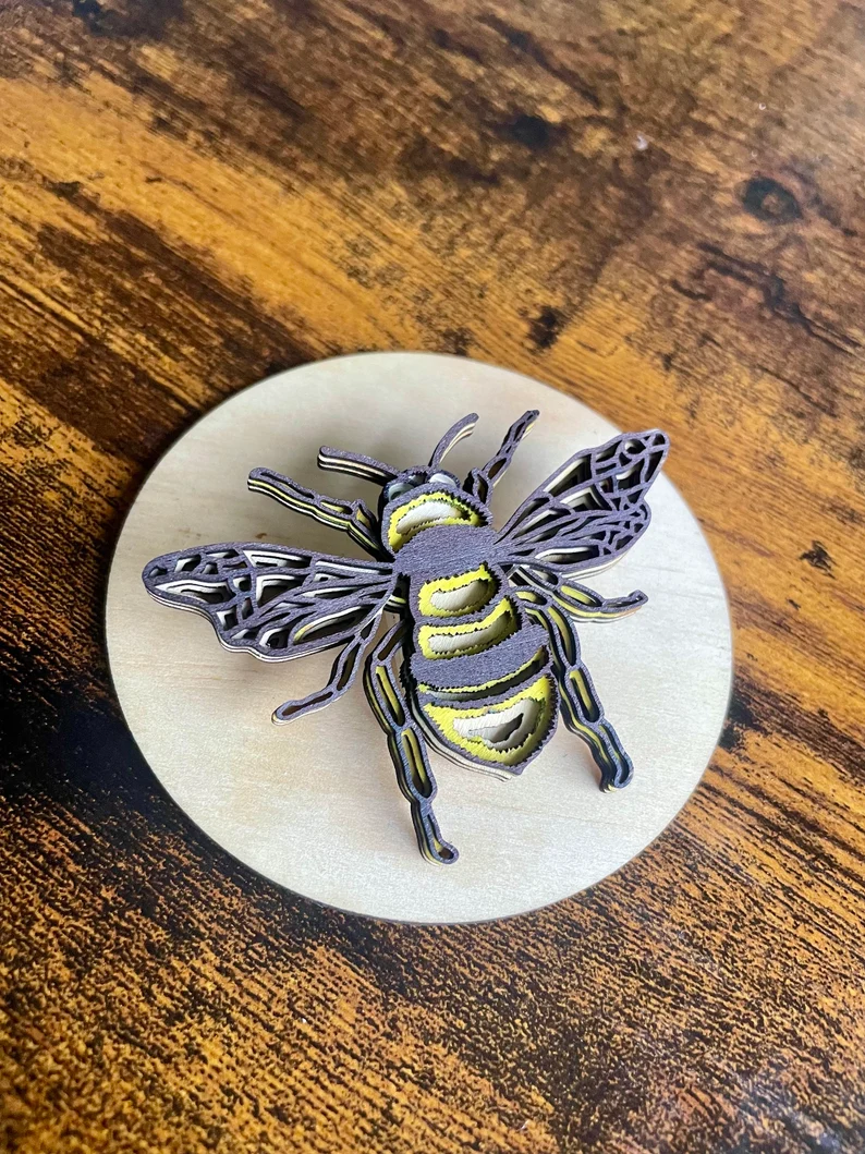 🐝 Abeja en Capas – Archivos Digitales para Corte Láser ✨ - Imagen 4