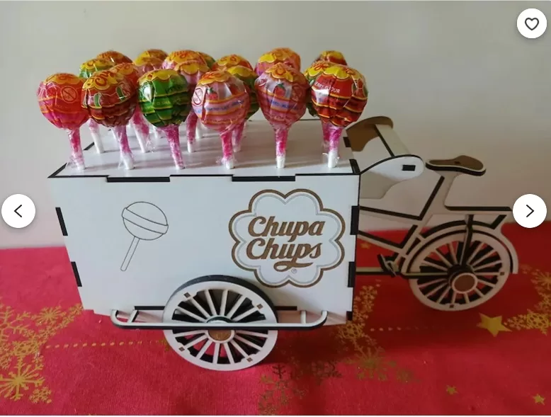 🍭🚲 Expositor de Golosinas y Piruletas con Triciclo – Archivo Láser ETSY