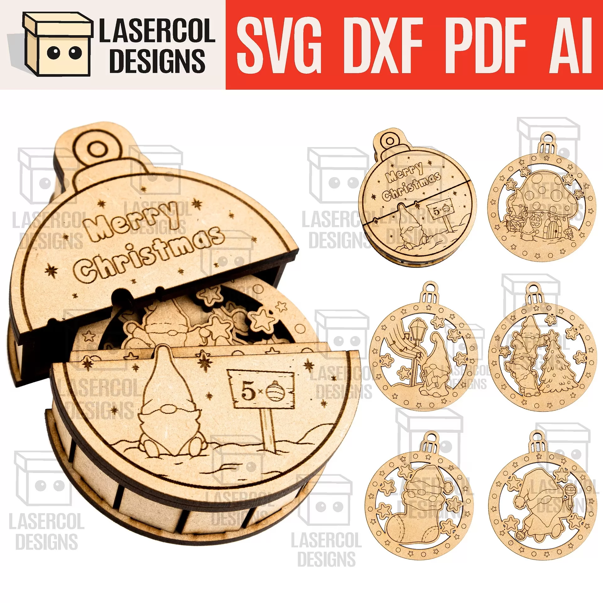 🎁✨ Christmas Ornament Box – 5 Diseños - ETSY ETSY
