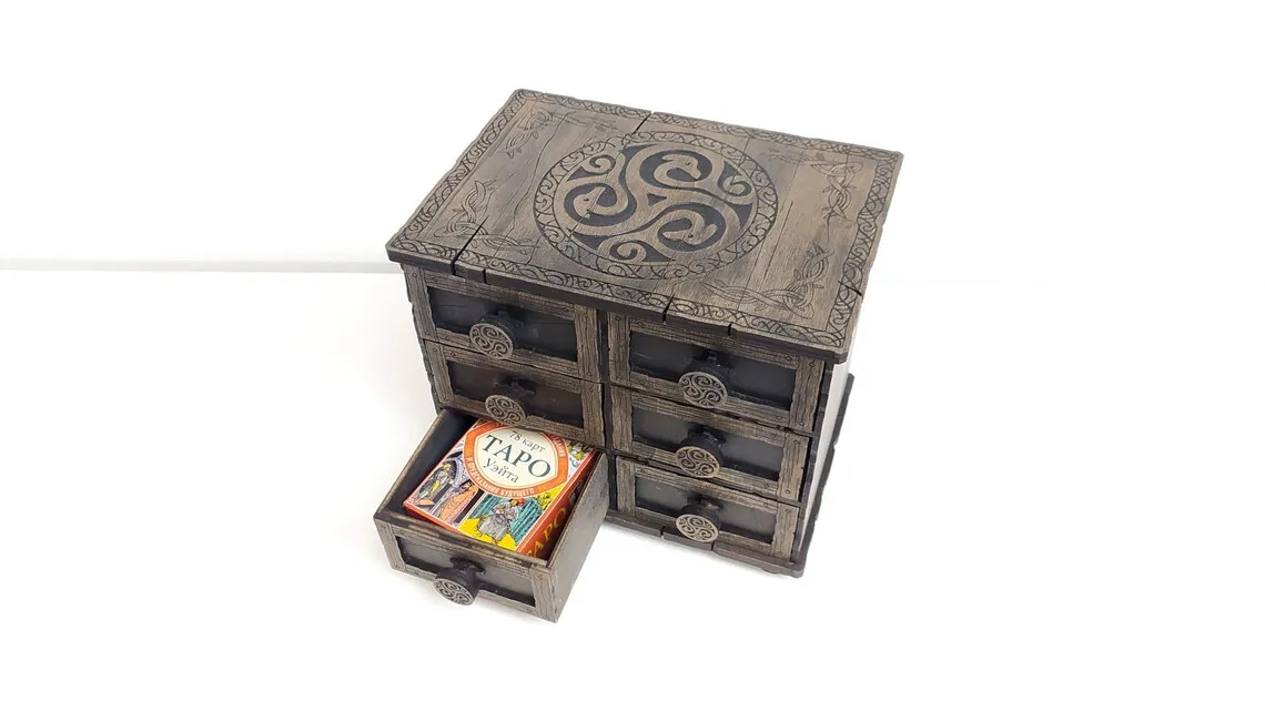 🪵✨ Cómoda Celta de 6 Cajones – Archivo Láser Artesanal - ETSY - Imagen 5