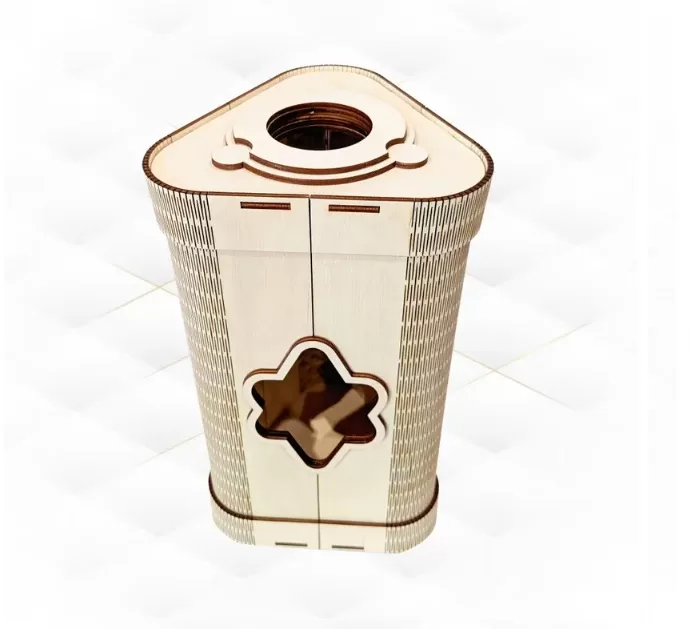 🍷🔺 Caja Triangular con Cerradura – Para Botella de Vino - Imagen 2