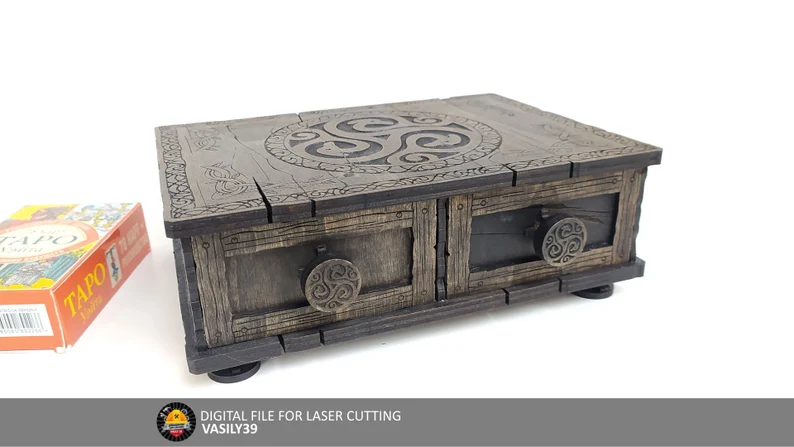 💍✨ Caja Joyero de 2 Cajones – Archivo Láser - Imagen 5