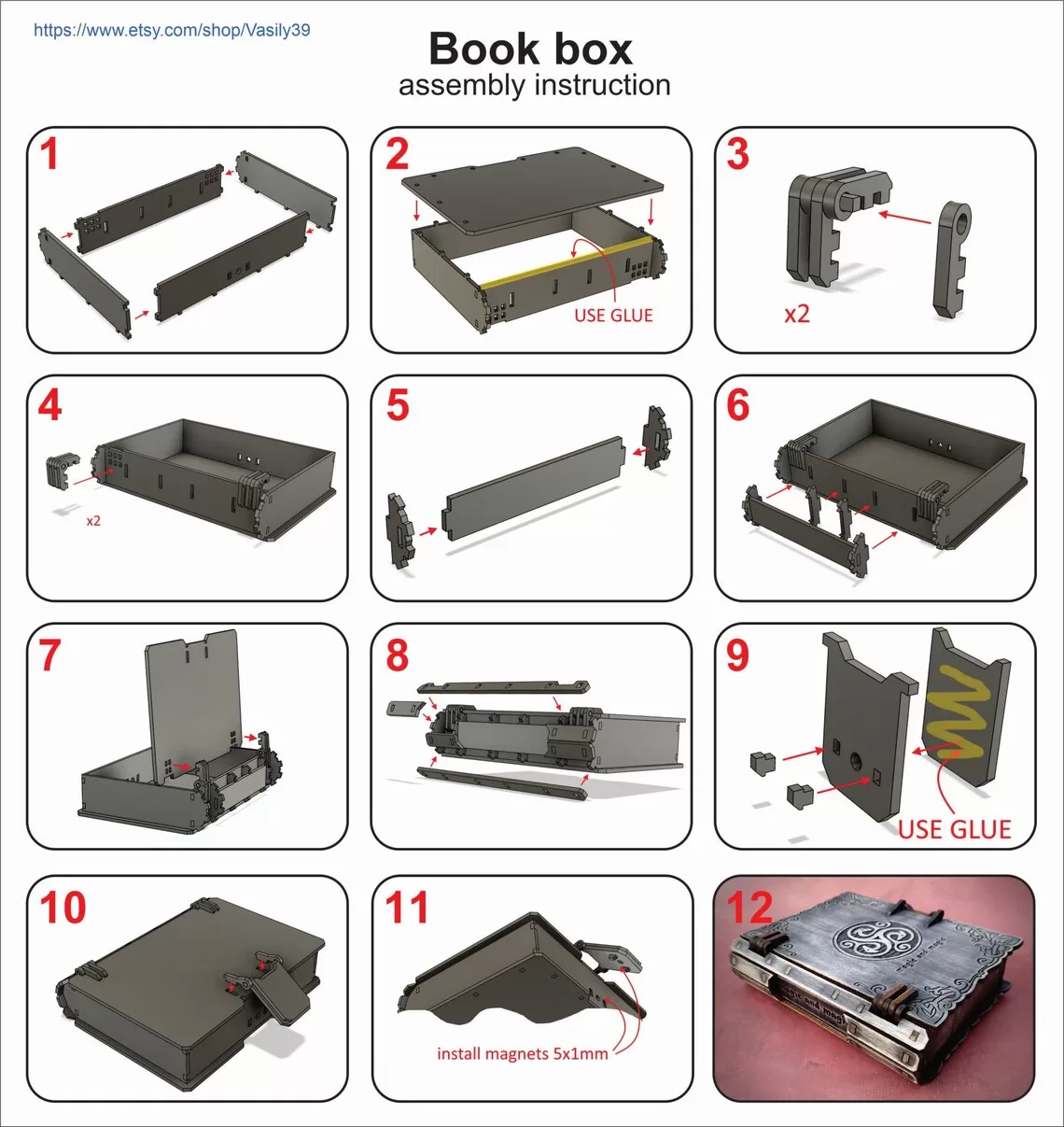 📖☘️ Caja Libro Celta – Archivo Láser Decorativo - ETSY - Imagen 6